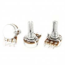 3 Pieces B10K 10K Ohm 3 Pins Single Linear Rotary Taper Potentiometer AC 220V 6A