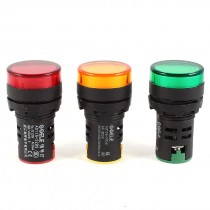 3 x AC220V 20mA Energy Saving LED Indicator Lamp Light Green Yellow Red