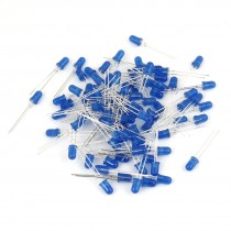 90 Pcs 5mm Cylinder Head Blue Light Bulb LED Emitting Diode DC 3V