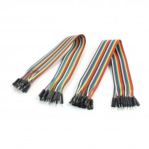 2pcs 2.54mm Pitch 20P-20P M/F Solderless Jumper Cable Line Wire 30cm