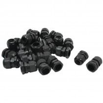 25PCS PG16 10-14mm 22mm Thread Black Plastic Waterproof Cable Glands