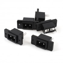 5 Pcs Black Plastic 2 Pins AC007 Inlet C8 Plug Power Adapter 250V 10A