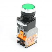 1NO 1NC Momentary Round Operator Green Light Push Button Switch 660V 10A