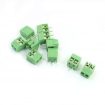 3mm Pitch Pluggable Type Green Screw Terminal Block Connector 10 Pcs