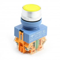 Panel Mount Yellow Round Head Momentary DPST Emergency Stop Switch AC660V 10A