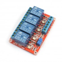 DC 24V 4CH High Low Level Trigger Optocoupler Shielded Relay Module Board