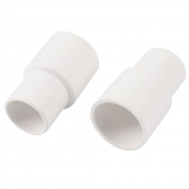 2 Pcs Straight Type 25mm to 20mm Inna Dia White PVC Wire Pipe Connector