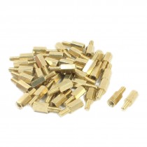 40 Pcs M3 x 8mm x 14mm Male Female Thread Brass PCB Standoff Hexagonal Spacer