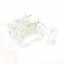 45 Pcs Rectangle Head 2 Pin Green LED Light Emitting Diode DC3.0-3.2V