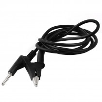 Black Multimeter 4mm Banana Plug to Alligator Clip Test Probe Cable 1M Long