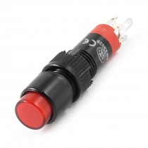 DC 12V SPDT 5 Pin Soldering Momentary Red Light Press Push Button Switch