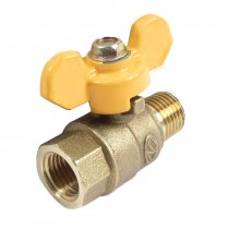 14mm x 8mm F/M Thread Yellow Tee Handle 2 Way Full Port Ball Valve