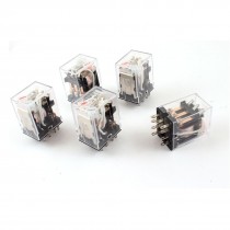 5pcs HH53PL AC 36V Coil 3PDT Red LED Lamp Light General Purpose Power Relay