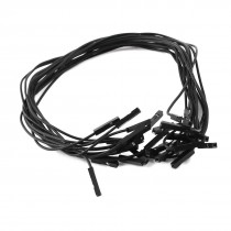 15 Pcs Double Head 1pin F/F Jack Connector Jumper Cable Black 30cm Long