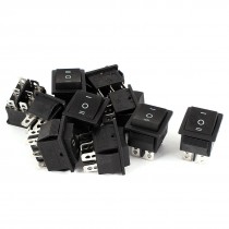 AC 250V 15A 125V 20A 6Pin DPDT ON/OFF/ON 3Position Rocker Switch Black 10 Pieces
