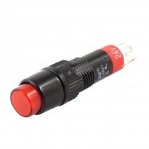 DC 24V SPDT 5Pin Soldering Momentary Red Indicator Lamp Press Push Button Switch