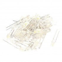 50 Pieces 4mmx3mmx2mm Clear Head Green White LED Light Emitting Diodes DC 1.7-3V
