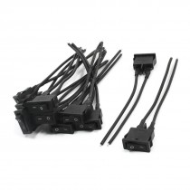 10pcs AC250V 4A 125V 10A 2 Wire SPST ON/OFF Mini Boat Rocker Switch Black