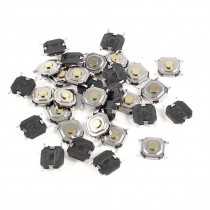 30 Pcs 4x4x1.5mm SMD Momentary 4 Pin Tact Tactile Micro Switch DC 12V 0.2A