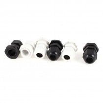 6 Pieces 4-8mm Cables PG9 M15 Thread Black White Plastic Glands Connector