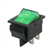 Electric DPST ON-OFF 2Position Green Lamp Boat Rocker Switch AC 125V 20A