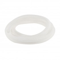 White Plastic 18mm x 20mm Corrugated Wire Tubing Convoluted Tube 3 Meters