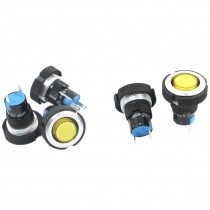 5 Pcs 12V 2-Pin Soldering Yellow Signal Indicator Light Lamp 22mm