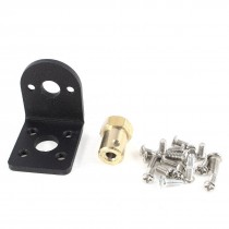 Right Angle Metal Bracket Screws Hex Coupler Set for 25mm DC Reducer Gear Motor