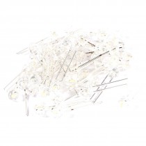 50 Pcs Clear Straw Hat 5mm Yellow White LED Lamp Light Emitting Diodes DC 2.5-3V