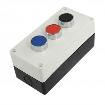 AC 240V 400V Black Blue Red 2NO 1NC Momentary Flat Press Button Switch Station