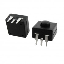 10 Pcs Vertical 3 Pin Latching Action Square Torch Push Button Switch Black
