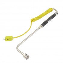 6mm Diameter Elbowed Probe K Type Yellow Coil Surface Thermocouple