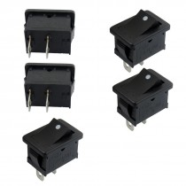 5 x SPST On/Off Black Latching Push Button Switches AC 6A/250V 10A/125V