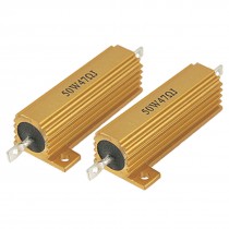 2 Pcs Wire Wound Aluminum Shell Resistors 50W 5% 47 Ohm