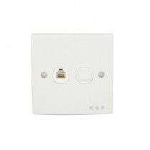 RJ11 Telephone RJ45 Computer Network Socket Wall Outlet Plate White