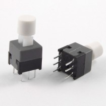 10 Pcs 8.5 x 8.5mm x 14mm Tactile Tact Push Button Switch Self Lock 6 Pin w Cap
