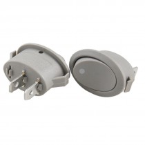 10pcs Gray 2 Pin SPST ON-OFF Snap in Oval Boat Rocker Switch 6A/250V 10A/125V AC