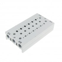 Rectangle Aluminum Block Manifold Solenoid Valve Base 6 Stations