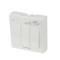 110-250V 10-16A 3 Gang Flower Pattern White Control Wall Panel Switch
