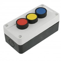 AC 240V 400V Blue Yellow Red Flat Cap Momentary Push Button Switch Station