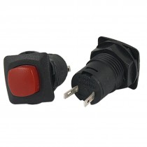 2 x Red Cap Square Momentary N/O OFF-(ON) Car Boat 3V/6V/9V/12V Push Switch
