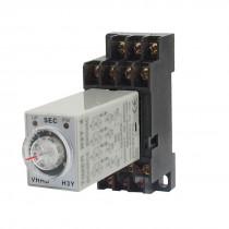 AC 220V H3Y-4 0-6S 4PDT 14 Pins Power on Time Delay Relay w Socket