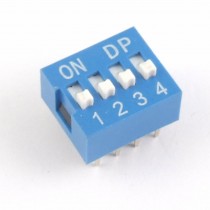 10 Pcs 2.54mm Pitch 4 Position Slide Type DIP Switch Blue