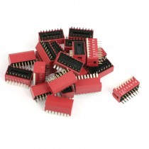 21 x Red 2.54mm Pitch 8 Positions Slide Type DIP Switches