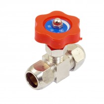 Red Plastic Handle 12mm Outlet Inlet Dia Pneumatic Control Stop Valve
