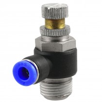 Pneumatic 6mm to 3/8" PT Male Thread Touch Tube Speed Control Valve