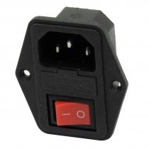 AC 250V 10A 3 Pin Solder IEC320 C14 Inlet Power Socket w Fuse Holder