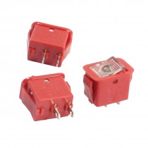 3PCS SPST 2 Position Self-Locking 2-Pin Panel Mount Red Rocker Switch MJ-11