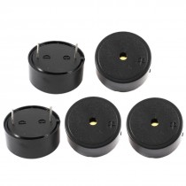 5 Pcs 23x10mm DC 3-24V 2P Terminals Industrial Electromagnetic Buzzer Black