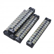5pcs Clear Cover 2 Row 12P Cable Connector Barrier Terminal Strip Block 600V 15A